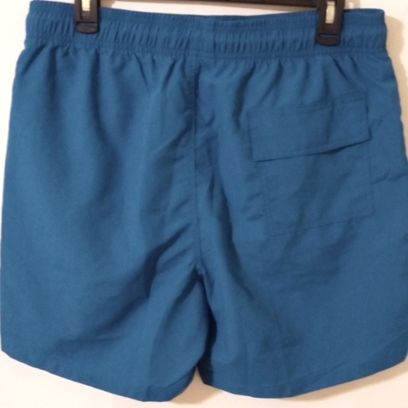 TEAL ORANGE DRAWSTRING THREE POCKETS MESH LINED SWIM TRUNKS SIZE LARGE NWT - Picture 5 of 7
